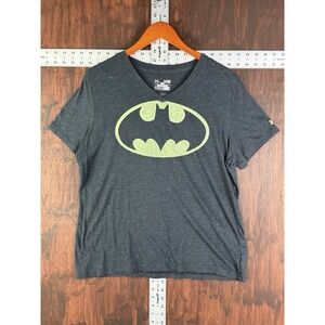 Batman DC Comics Under Armour Charged Logo Short Sleeve Shirt Gray‎ Women's XL